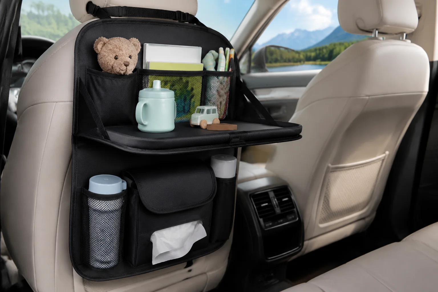 Nupaliq Car Backseat Baby Organizer with Tray - Image 3