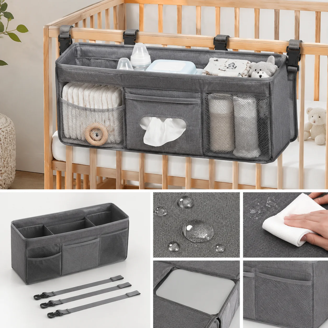 Nupaliq Convertible Baby Travel Crib Organizer - Image 4